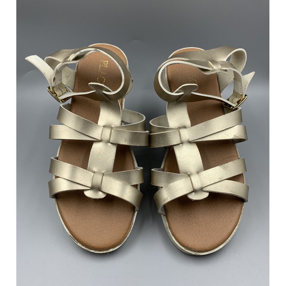 Childrens‎ Place Sandals, Ankle Strap, Gold , Girls Size 2